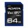 ADATA ASDX64GUI3V30S-R, 64 GB, SDXC, Klasse 10, UHS-I, 100 MB/s, 60 MB/s