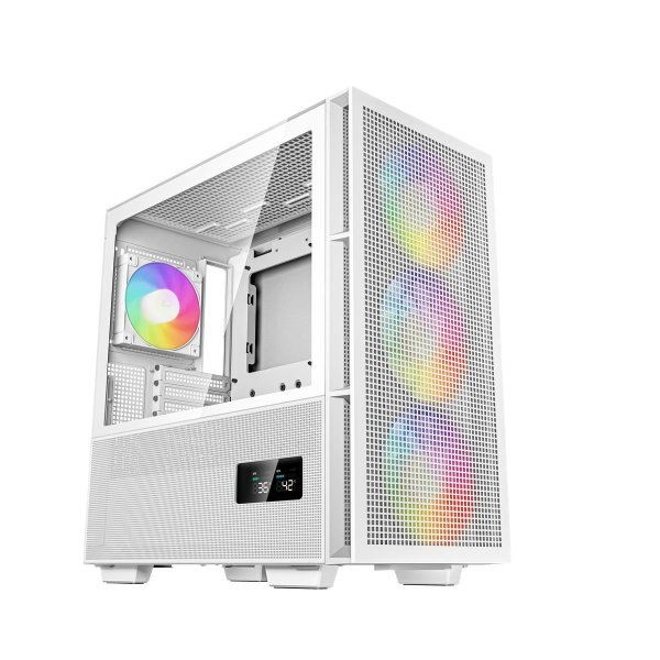 Deepcool CH560 DIGITAL WH, Midi Tower, PC, Weiß, ATX, EATX, micro ATX, Mini-ITX, ABS, Stahl, Gehärtetes Glas, Multi