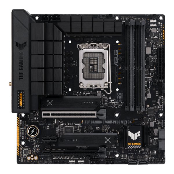 ASUS TUF GAMING B760M-PLUS WIFI D4, Intel, LGA 1700, Intel® Celeron®, Intel® Core™ i3, Intel® Core™ i5, Intel® Core™ i7, Intel® Core™ i9,..., LGA 1700, DDR4-SDRAM, 128 GB