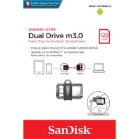 SanDisk Ultra Dual m3.0, 128 GB, USB Type-A / Micro-USB,...