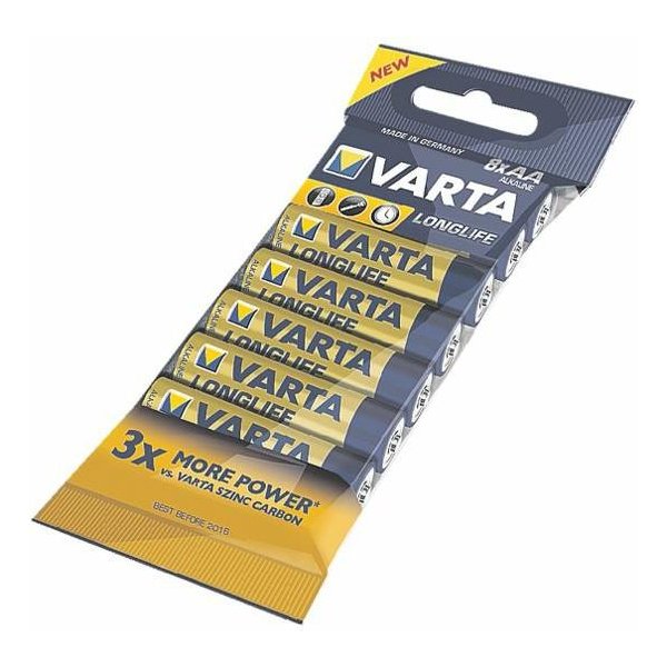 Varta 4106, Einwegbatterie, AA, Alkali, 1,5 V, 8 Stück(e), Blau, Gelb