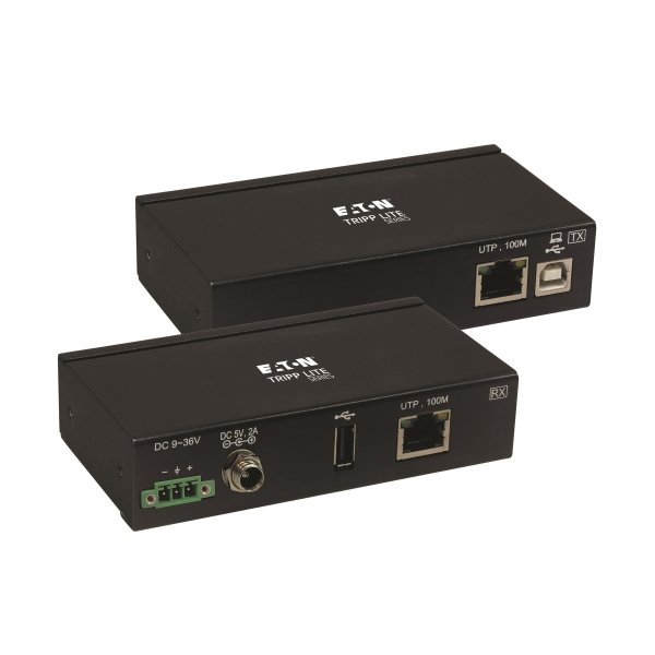 Tripp B203-101-IND-ER Industrieller USB-über-Cat6-Extender mit einem Anschluss, ESD-Schutz, PoC - USB 2.0, montierbar, 100 m, TAA, Netzwerksender & -empfänger, 100 m, 300 Mbit/s, Cat6, Cat6a, Schwarz, Metall