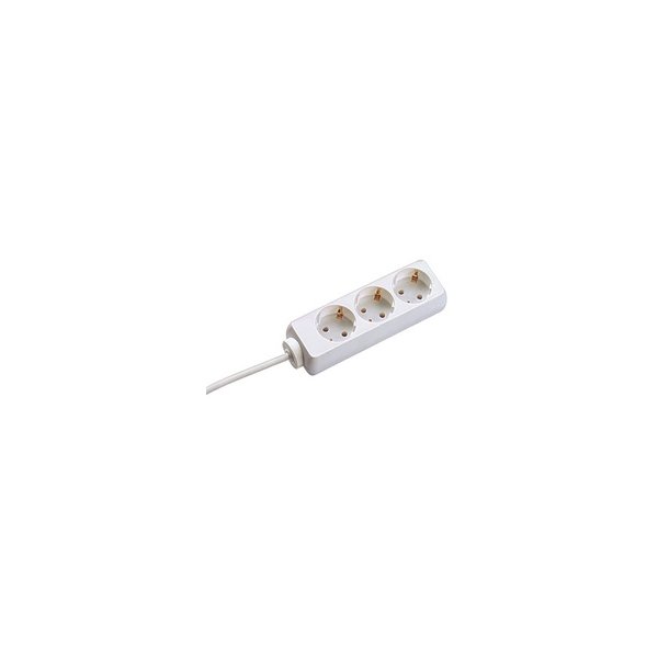 Bachmann 3x Schuko H05VV-F 3G 1.50mm² 16A/3680W 3m, 3 m, Kunststoff, Weiß, 3 AC-Ausgänge, 3680 W, 16 A