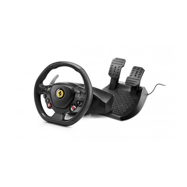 ThrustMaster T80 Ferrari 488 GTB Edition, Lenkrad + Pedale, PC, PlayStation 4, PlayStation 5, Digital, Kabelgebunden, Schwarz, 370 mm