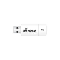 MEDIARANGE MR970, 4 GB, USB Typ-A, 2.0, 10 MB/s, Dia, Rot, Weiß