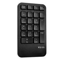 V7 Wireless Desktop Combo mit ergonomischer Tastatur, Maus und Nummernblock, Volle Größe (100%), Kabellos, RF Wireless, Schwarz, Maus enthalten