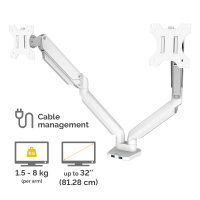 Fellowes Platinum Series 8056301, Klemme/Durchführung, 8 kg, 81,3 cm (32"), 100 x 100 mm, Höhenverstellung, Weiß