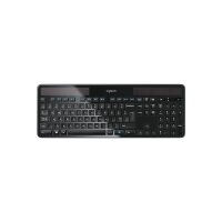 Logitech Wireless Solar Keyboard K750, Volle Größe (100%), Kabellos, RF Wireless, AZERTY, Schwarz