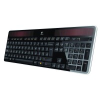 Logitech Wireless Solar Keyboard K750, Volle Größe (100%), Kabellos, RF Wireless, AZERTY, Schwarz