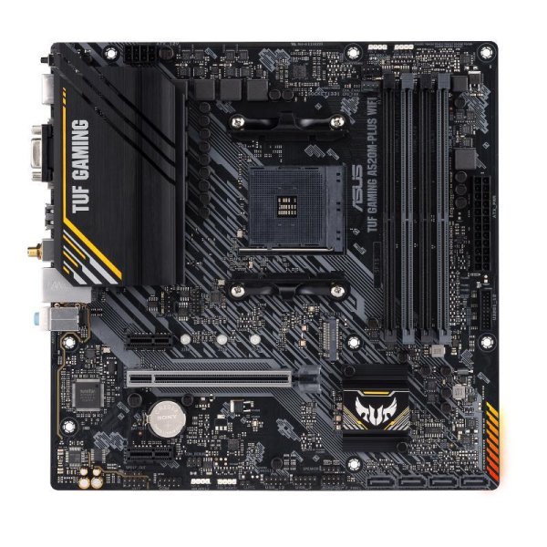 ASUS TUF GAMING A520M-PLUS WIFI, AMD, Socket AM4, AMD Ryzen™ 3, AMD Ryzen™ 5, AMD Ryzen™ 7, 3rd Generation AMD Ryzen™ 9, AMD Ryzen 9 5th Gen, Socket AM4, DDR4-SDRAM, 128 GB