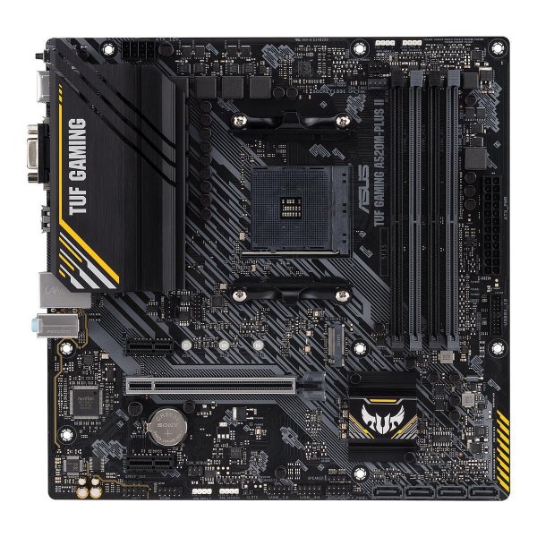 ASUS TUF GAMING A520M-PLUS II, AMD, Sockel AM4, AMD Ryzen™ 3, AMD Ryzen™ 5, AMD Ryzen™ 7, 3rd Generation AMD Ryzen™ 9, AMD Ryzen 9 5th Gen, Sockel AM4, DDR4-SDRAM, 128 GB