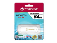 Transcend JetFlash 730 64GB USB 3.0, 64 GB, USB Typ-A, 3.2 Gen 1 (3.1 Gen 1), Kappe, 8,5 g, Weiß