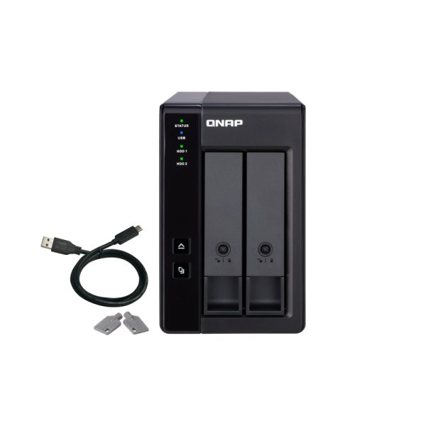 QNAP TR-002, HDD / SSD-Gehäuse, 2.5/3.5", Serial ATA II, Serial ATA III, 6 Gbit/s, Hot-Swap, Schwarz