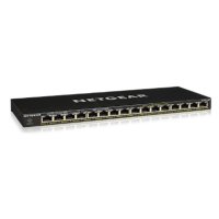 Netgear GS316P, Unmanaged, Gigabit Ethernet (10/100/1000), Vollduplex, Power over Ethernet (PoE), Wandmontage