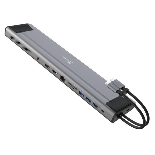 j5create JCD552-N M.2 NVMe® USB-C® Gen 2 Docking Station, Kabelgebunden, USB 3.2 Gen 1 (3.1 Gen 1) Type-C, 10,100,1000 Mbit/s, Schwarz, Silber, Silver & Black, MicroSD (TransFlash)