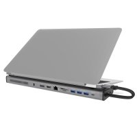 j5create JCD552-N M.2 NVMe® USB-C® Gen 2 Docking Station, Kabelgebunden, USB 3.2 Gen 1 (3.1 Gen 1) Type-C, 10,100,1000 Mbit/s, Schwarz, Silber, Silver & Black, MicroSD (TransFlash)