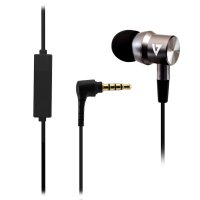 V7 Geräuschunterdrückende Stereo In-Ear Kopfhhörer mit 3,5-mm-Anschluss und integriertem Mikrofon, für iPad, iPhone, MP3-Player, iPod, iPad, Tablet, Smartphone, Laptop, Computer, Chromebook, PC, Aluminium, Kabelgebunden, 20 - 20000 Hz, Anrufe/Musik, 13,6