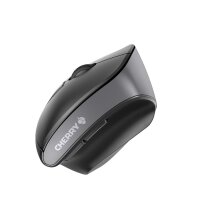 Cherry MW 4500 Links Kabellose 45 Grad Maus - Schwarz - USB - Linkshändig - Optisch - RF Wireless - 1200 DPI - Schwarz - Grau