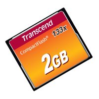 Transcend TS2GCF133, 2 GB, Kompaktflash, MLC, 50 MB/s, 20 MB/s, Schwarz