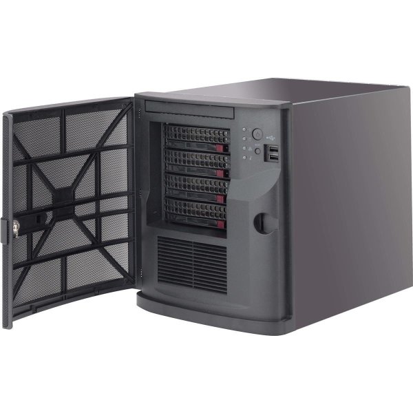 Supermicro CSE-721TQ-350B, Mini Tower, Server, Schwarz, Mini-ITX, 1U, Ventilatorausfall, HDD, Netzwerk, Leistung