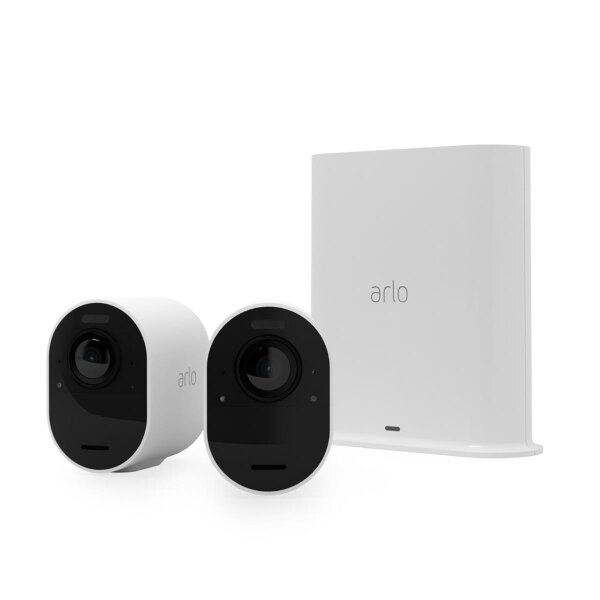 ARLO Ultra 2 Spotlight - Outdoor - Kabellos - Amazon Alexa & Google Assistant - FCC - CE - IC - EuP1275 - WERCS - Wand - Schwarz - Weiß