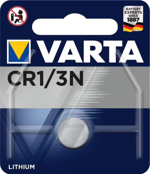 Varta -CR1/3N, Einwegbatterie, Lithium, 3 V, 1 Stück(e), 170 mAh, 10,8 mm