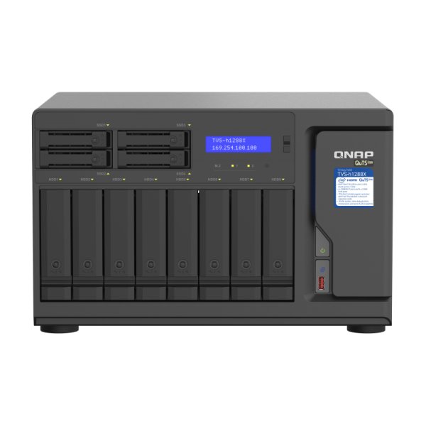 QNAP TVS-h1288X, NAS, Tower, Intel® Xeon®, W-1250, Schwarz