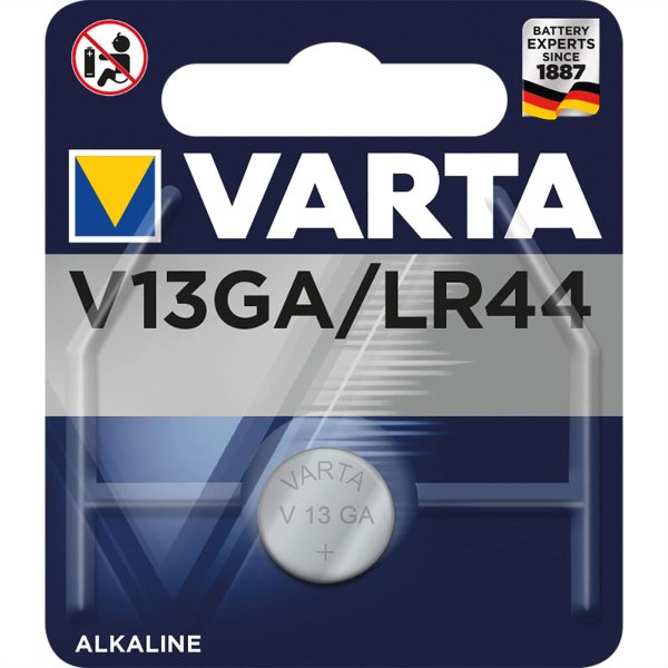 Varta V13GA, Einwegbatterie, Alkali, 1,5 V, 125 mAh, Silber, 11,6 mm