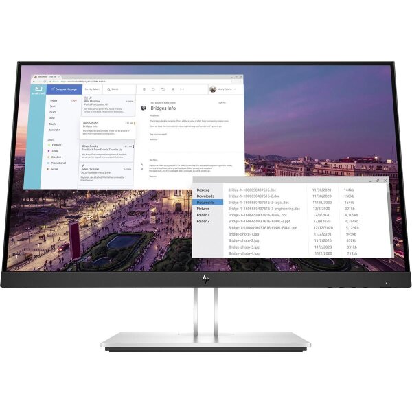 HP E-Series E23 G4, 58,4 cm (23"), 1920 x 1080 Pixel, Full HD, LCD, 5 ms, Schwarz, Silber