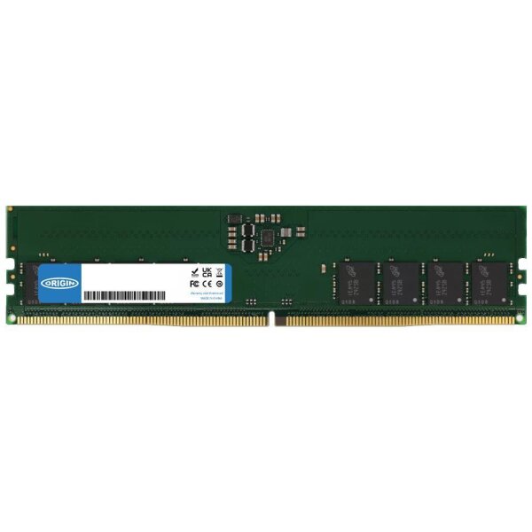 Origin Storage 32GB DDR5 4800MHz UDIMM 2Rx8 Non-ECC 1.1V, 32 GB, 1 x 32 GB, DDR5, 4800 MHz, 288-pin DIMM