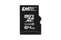 EMTEC Micro SDHC ECMSDM64GXC10CG, 64 GB, MicroSDHC, Klasse 10, 20 MB/s, 12 MB/s, Schwarz