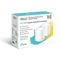 TP-LINK AX1800 Mesh Wi-Fi 6-System für das gesamte Haus, 2er Pack, Weiß, Intern, Mesh-System, Leistung, FCC: <30 dBm, CE: <20 dBm (2.4 GHz), <23 dBm (5 GHz), 0 - 40 °C