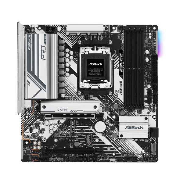 ASRock B650M Pro RS, AMD, Sockel AM5, AMD Ryzen™ 5, AMD Ryzen™ 7, DDR5-SDRAM, 128 GB, DIMM