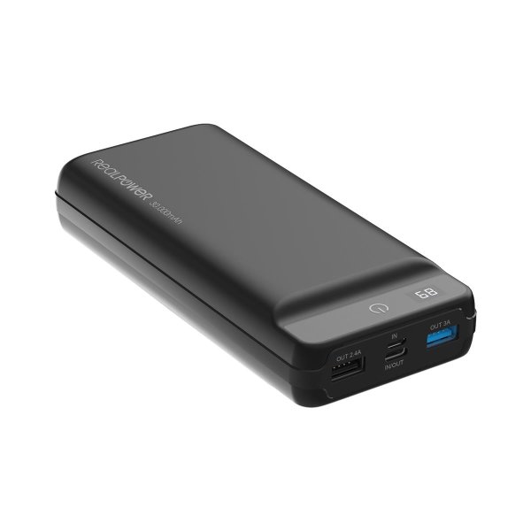 RealPower PB-30k PD, 30000 mAh, 18 W, Schwarz