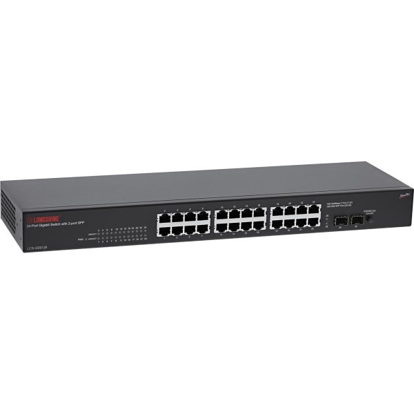 Longshine LCS-GS9126, Unmanaged, Gigabit Ethernet (10/100/1000), Vollduplex, Rack-Einbau, 1U