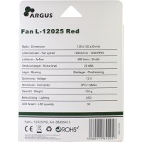 Inter-Tech L-12025 - Ventilator - 12 cm - 1200 RPM - 20 dB - 59,46 cfm - 54 m³/h