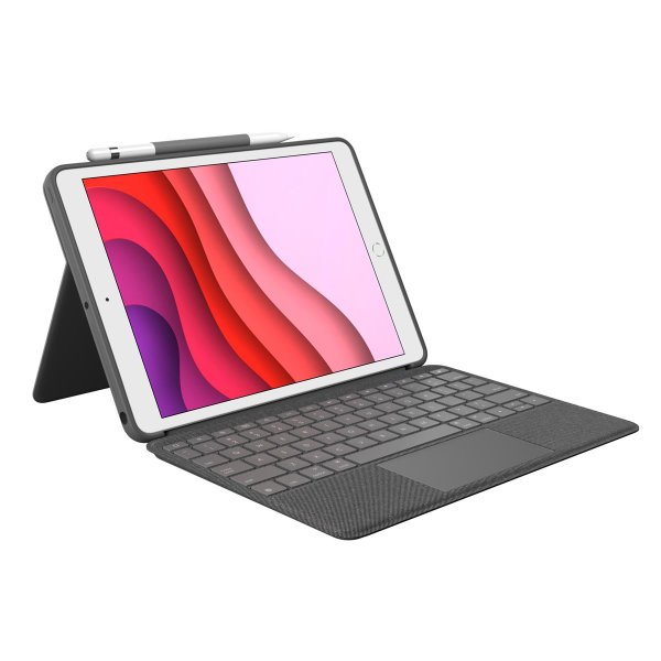 Logitech Combo Touch, QWERTY, Spanisch, Touchpad, 1,8 cm, 1 mm, Apple