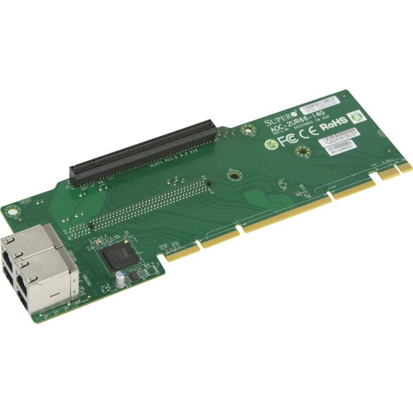 Supermicro AOC-2UR66-I4G, Eingebaut, Kabelgebunden, PCI Express, Ethernet, 1000 Mbit/s, Grün