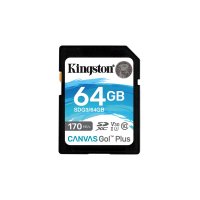 Kingston 64GB SDXC Canvas Go Plus 170R C10 UHS-I U3 V30,...