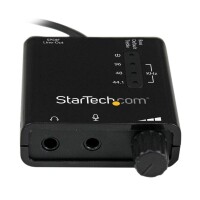 StarTech.com USB Audio Adapter - Externe USB Soundkarte mit SPDIF Digital Audio und Stero Mic - Schwarz, 5.1 Kanäle, 24 Bit, 91 dB, USB