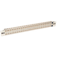 Tripp N254-048-SH-6A 48 Anschlüsse 1 HE Rackmontage geschirmtes Cat6a STP Durchführungs-Patchfeld, RJ45 Ethernet, TAA, 10 Gigabit Ethernet, RJ-45, Cat6a, Silber, Weiß, Rackeinbau, 1U