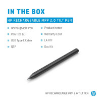 HP Wiederaufladbarer Tilt Pen MPP 2.0 (silber), Laptop, HP, Silber, 10 g, 149,5 mm, 9,5 mm