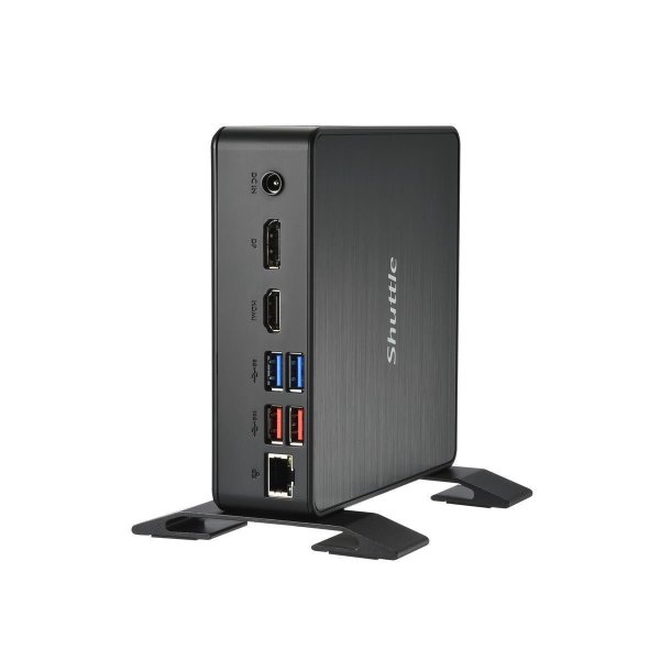 Shuttle XPC Nano PC NC40U5, Intel Core i5-1235U, 1x HDMI, 1x DP,1xUSB-C/DP, 6x USB3.2, 1x 2.5" bay, 2x M.2, 1x LAN, RAID, 24/7 Dauerbetrieb, inkl. VESA & Stand, 0.84L sized PC, Mini-PC Barebone, Intel SoC, DDR4-SDRAM, PCI Express, Serial ATA III, 65 W