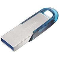 SanDisk Ultra Flair, 64 GB, USB Typ-A, 3.2 Gen 1 (3.1 Gen 1), 150 MB/s, Ohne Deckel, Blau, Silber