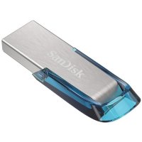 SanDisk Ultra Flair, 64 GB, USB Typ-A, 3.2 Gen 1 (3.1 Gen 1), 150 MB/s, Ohne Deckel, Blau, Silber