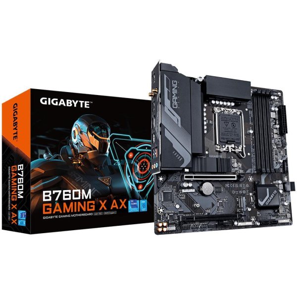 Gigabyte B760M Gaming X AX, Intel, LGA 1700, Intel® Celeron®, Intel® Pentium® Gold, LGA 1700, 192 GB, DDR5-SDRAM