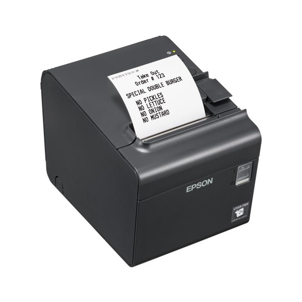 Epson TM-L90LF (682): Serial, built-in USB, PS, EDG, Liner-free, Direkt Wärme, 203 x 203 DPI, 90 mm/sek, Kabelgebunden, Grau