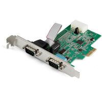 StarTech.com 2 Port Serielle PCI Express RS232 Adapter Karte - Serielle PCIe RS232 Kontroller Karte - PCIe zu Dual Serielle DB9 - 16950 UART - Erweiterungskarte - Windows & Linux, PCIe, Seriell, PCIe 1.1, RS-232, Grün, 222366 h