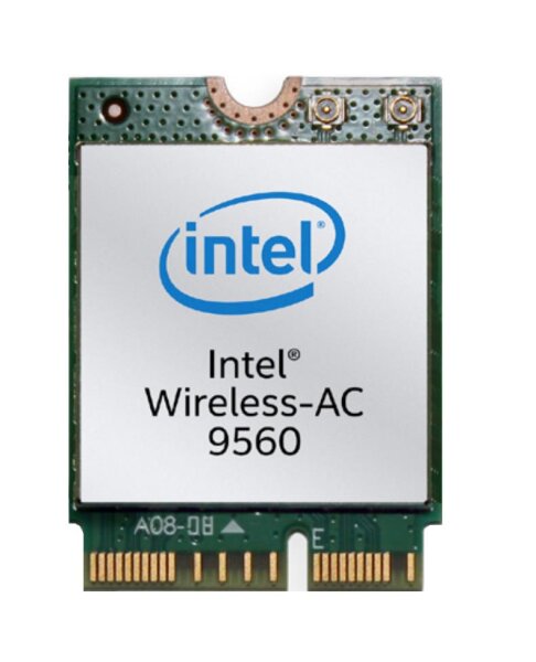 Intel ® Wireless-AC 9560, Eingebaut, Kabellos, M.2, WLAN / Bluetooth, 1730 Mbit/s, Grün, Grau