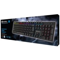 SANDBERG 640-31, Kabelgebunden, USB, Mechanischer Switch, QWERTZ, RGB-LED, Schwarz